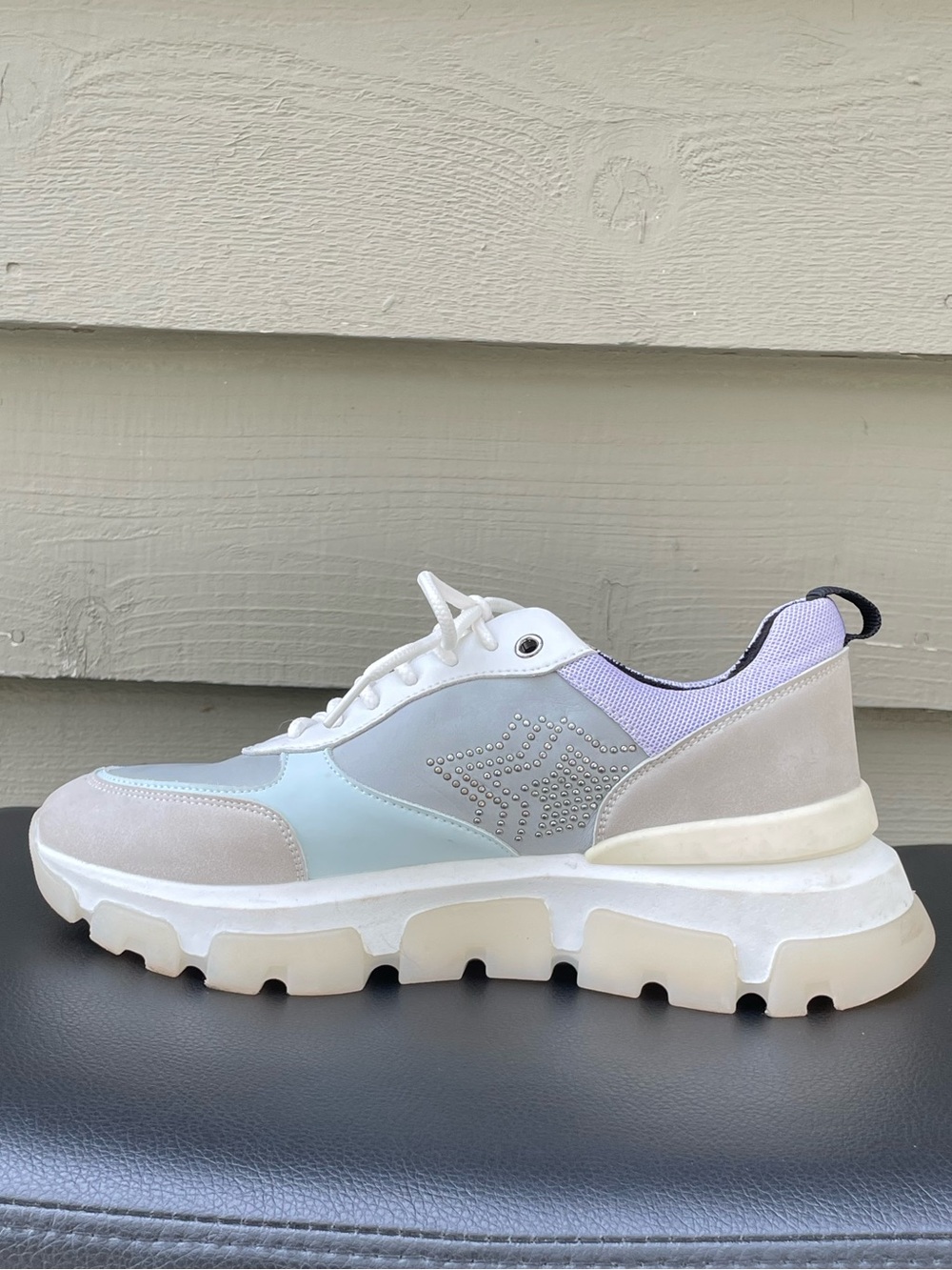 Atlantic Stars Ava Women's Grey & Light Blue Chunky Sneaker size 38 - Picture 10 of 12